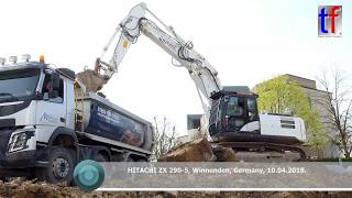 Hitachi Zaxis 2905 Triple Boom Volvo FMX 4a Kipper Winnenden 10042018 2 [upl. by Anyel]