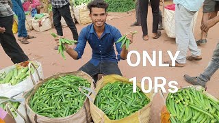 Aaj Bhindi Ka Rate Ekdam Sasta Ho Gaya  Cheapest Vegetable Market [upl. by Kyre]