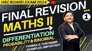 MATHS FINAL REVISION LEC 1 DIFF PD BD  HSC BOARD EXAM 2024 MAHARASHTRA  hsc2024  Dinesh Sir [upl. by Gwennie]