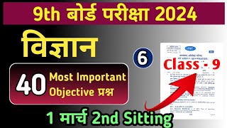 Class 9 Science Vvi MCQ 2024  Jac Board Class 9 Science Objective Question Board Exam 2024 [upl. by Ycam]