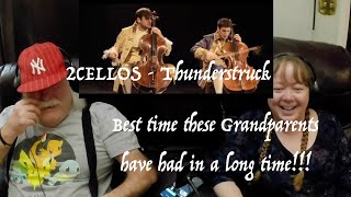 2CELLOS  Thunderstruck WILD RIDE for Grandparents from Tennessee USA react  first time reaction [upl. by Mossolb]