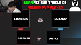 🔥EITA🔥LUAN FEZ SUA TABELA DE MELHOR PVP DO CENÁRIO DE FIVEM VEJA  GTA RP [upl. by Aivle]