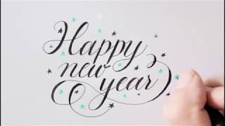 how to write in cursive  happy new year  easy way [upl. by Gregson]