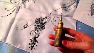 How to paint on silk using gutta Hand dyed silk scarf [upl. by Ganiats]