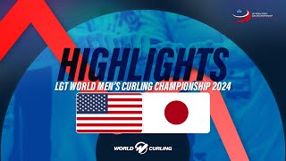 United States v Japan  LGT World Mens Curling Championship 2024  Highlights [upl. by Valerlan41]