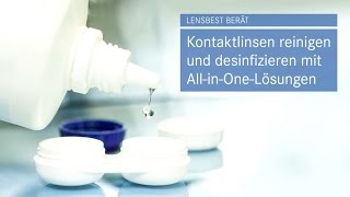 Kontaktlinsen reinigen mit AllinOneLösungen  Tipps von Lensbest [upl. by Mikeb]