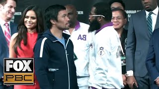 Manny Pacquiao vs Adrien Broner  PRESS CONFERENCE  PBC ON FOX [upl. by Nileek266]