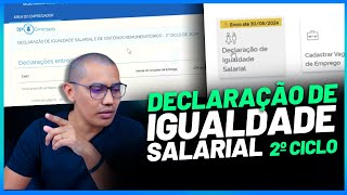 DECLARAÇÃO DE IGUALDADE SALARIAL 2º CICLO  ENVIO ATÉ 300824  COMO FAZER  TUTORIAL [upl. by Ahtenak]