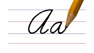 letter A cursive handwriting practice [upl. by Emlynn530]