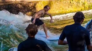 Englischer garten München Eisbachwelle Munich Surfing 1592422 [upl. by Cod]