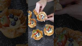 Fillo Cream Cheese and Berry CupsTarts easydessert fillopastry cookinginspo [upl. by Seta]