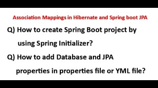 How to create Spring boot project by using Spring Initializer  adding Database and JPA properties [upl. by Airam]