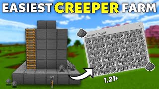 EASIEST CREEPER FARM IN MINECRAFT 121  BEDROCKPEJAVA   UNLIMITED GUNPOWDER 🤯 [upl. by Beauchamp]