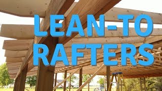 How to frame a lean to roof with rafters and a notched birdsmouth  Pole Barn Shop Build Part 10 [upl. by Attennaej]