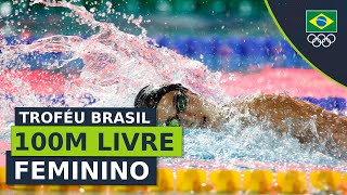 Troféu Brasil de Natação 2023  Stephanie Balduccini vence os 100m livre feminino [upl. by Einyaj]