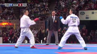 Final Female Kumite 50 Kg Hong Li vs Alexandra Recchia World Karate Championships 2012 [upl. by Phelgen]