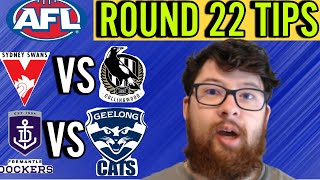 AFL ROUND 22 TIPS  PREDICTIONS [upl. by Anawek]