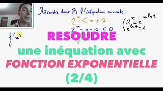 Terminale S Résoudre une inéquation avec fonction exponentielle 24 [upl. by Akinuahs805]