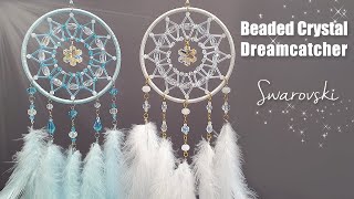 DIY Tutorial How To Make Beaded Crystal Dream Catcher ☆Swarovski Suncatcher☆ [upl. by Oniskey]