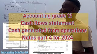 Accounting Grade 12 Term 1  Cash Generated from Operation Note 01 Cash flow statement [upl. by Anivlek521]