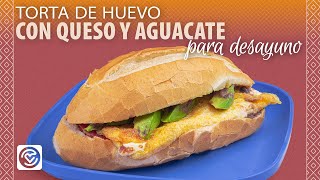 Torta de huevo con queso y aguacate para desayuno  🥐 [upl. by Ehtyaf]