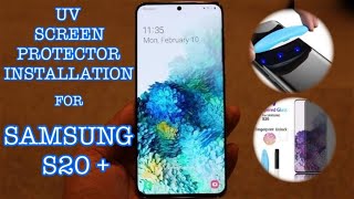 Samsung Galaxy S20 plus UV glass Installation with working Fingerprint Scanner Edge to Edge Glass [upl. by Meeharbi]