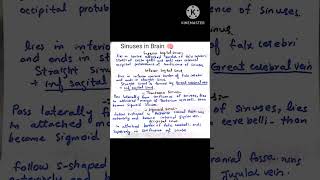 Sinuses in Brain trendingshorts shorts mbbs viralvideo [upl. by Ynaitirb]