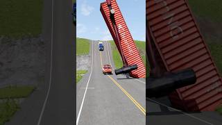 Mixed cars big hammer crash part819 beamngdrive shortvideo shorts india bus truck gaming [upl. by Haerr823]