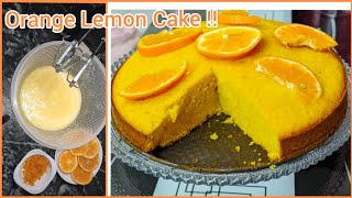 Orange lemon cake recipe  Orange sponge cakehomemadewithout oven [upl. by Noved]