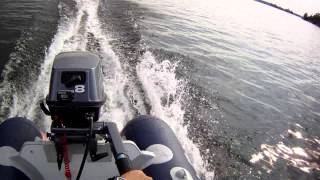 Top Speed Test for GALA C450 inflatable canoe with 8HP [upl. by Marder]