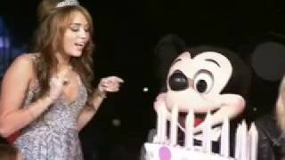 Miley Cyrus Celebrates Sweet 16 at Disneyland [upl. by Enirehtak]