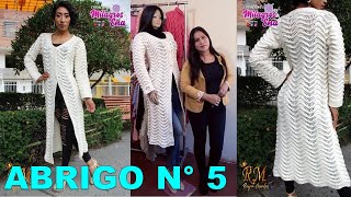 Como tejer el Abrigo N° 5 chompón saco o suéter largo a crochet para niñas y damas paso a paso [upl. by Prinz]