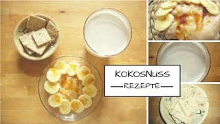 Vegane Rohkost Milch Kekse und Grießbrei aus einer halben Kokosnuss herstellen [upl. by Hamachi]