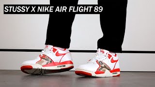 Stüssy x Nike Air Flight 89 Low Habanero Red On Feet and Review [upl. by Eimmot773]