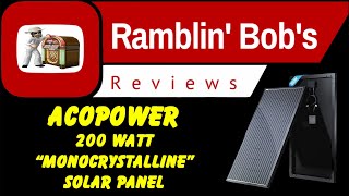 ACOPOWER 200 watt Monocrystalline Solar Panel [upl. by Aluino]