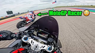 MotoGP RIDER MEETS STREET HOOLIGAN 😳  BMW M1000rr amp Ducati Panigale V4 SP2 COTA Track Day [upl. by Thackeray474]