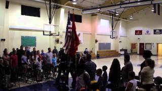 Marines teach color guard techniques to Cub Scouts at Belle Chasse Academy [upl. by Yerkovich]