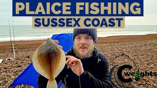 PLAICE Fishing in January  3 species of flatfish  Sea Fishing UK Sussex [upl. by Schoenburg159]