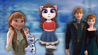 My talking Angela 2  Frozen Annas Lifestyle and Character  New update Cosplay Makeover  angela [upl. by Eirruc]