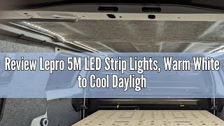 Review Lepro 5M LED Strip Lights Warm White to Cool Daylight Dimmable and Tunable with Remote Sti [upl. by Carolle]