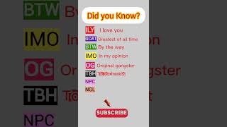 Did you know these Useful Abbreviation english viralshorts shortfeed [upl. by Sulecram369]