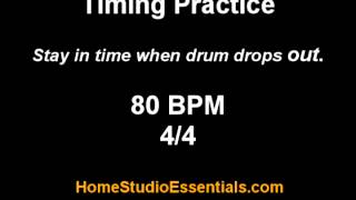 80 BPM 44  Musical Timing Practice [upl. by Morra]