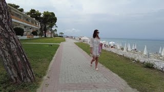 Day Walk in Chaniotis Kassandra Halkidiki  Greece Walking Tour 4K [upl. by Kamal]