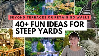 Creative landscaping ideas for slopes 🪴 No retaining wall landscaping for hills and steep yards [upl. by Oisorbma]