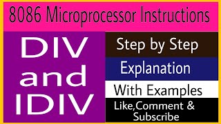 DIV and IDIV instructions in 8086 Microprocessor  Division Instruction [upl. by Allsopp104]