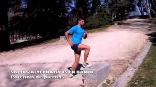 Personal Running  PLIOMETRÍA  POTENCIA DE PIERNAS Saltos alternativos en bancom4v [upl. by Jessalyn]