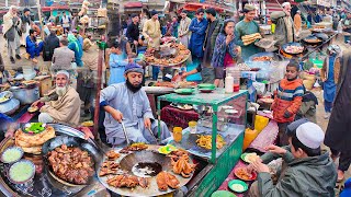 Breakfast in Afghanistan  Traditional street food  Liver fry  Rush Dumpukht [upl. by Gavini]