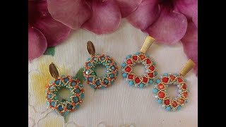 Tutorial de aretes elegantes circular en cristal tipo dona Muy fácil [upl. by Setarcos]