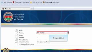 Proceso de Matrícula Académica  Universidad Tecnológica de Pereira [upl. by Nylitak]