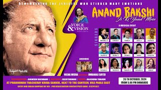 Voice amp Vision Presents Anand Bakshi Ji Ki Yaad Mein Karaoke Show by Organizer Veena Misra2610 [upl. by Schriever]